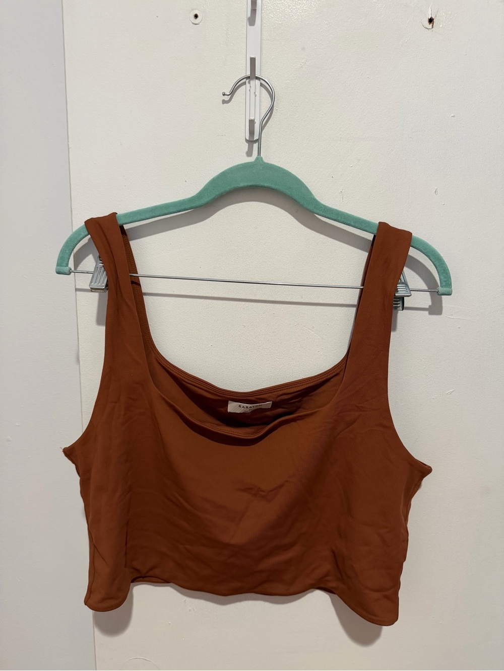Babaton Rust Brown Cropped Contour Tank Top